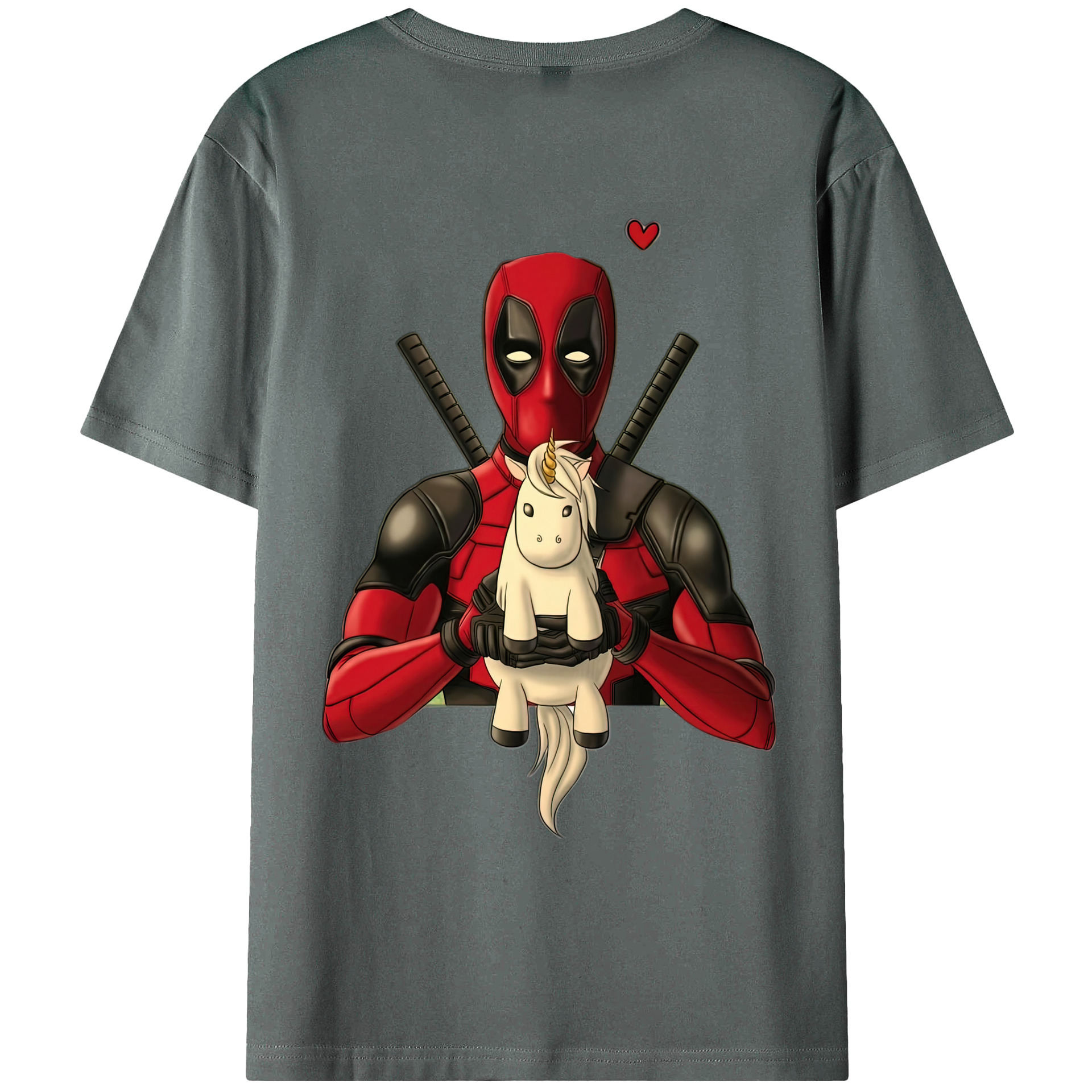 （画像用） Deadpool デッドプール 綿100％ メンズ半袖Tシャツ（バックプリント） 通気性